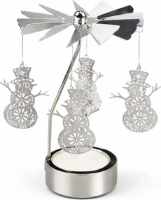 DECOLED Andělské zvonění, 8 × 13 cm, sněhuláci, stříbrné