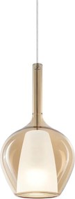 Ideal Lux - Závesný luster na lanku KALIQUE 1xE27/42W/230V pr. 18 cm dymovo-béžová