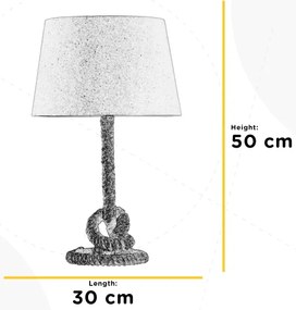 ONLI - Stolná lampa CORDA 1xE27/22W/230V 50 cm béžová