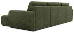 Zelená ženilková rozkladacia/s úložným priestorom rohová pohovka (do tvaru "U") Lilo – Makamii