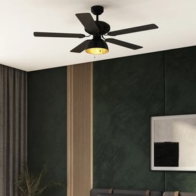 Stropný ventilátor čierny s béžovou farbou 130 cm s ťahacím káblom - Mistral Magna