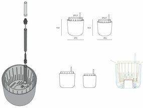 Plastia Samozavlažovací kvetináč Tolita Air šedá,pr. 16 cm, pr. 16 cm