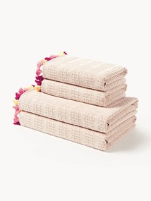 Uteráky z velúru's dekoračnými strapcami Tallulah, 3 ks