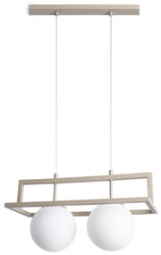 Závesné svietidlo Florence, 2x biele sklenené tienidlo, be/g