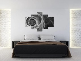 Obraz - Abstraktné ruže čiernobiela (150x105 cm)