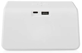 Nedis WCACQ30WT - Budík s LCD a bezdrôtovou nabíjačkou 15W/5V, biely
