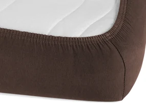 Jersey napínacie prestieradlo JR-026 Čokoládovo hnedé 90 x 220 - výška 20 cm