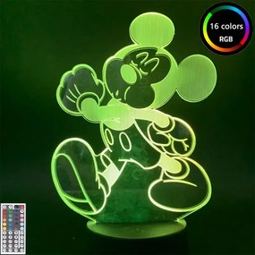 3D LED nočná lampa 3Dmix 3DL-SMRT - Mickey Mouse (Miki Maus) (Smart)