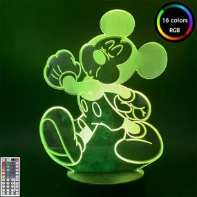 3Dmix 3DL-BTB028 – 3D LED nočná lampa - Mickey Mouse (Miki Maus) (Bluetooth reproduktor - farba biela)