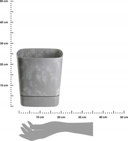 Plastový květináč s podmiskou Cubi 25x25 cm - výber z 5 prevedení