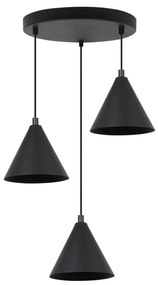Závesné svietidlo Soho, 3x čierne kovové tienidlo, (fi 14cm), o