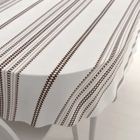 Biante Bavlnený oválny obrus Sandra SA-618 Hnedý ľudový vzor na bielom 140x220 cm