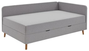 Svetlosivá čalúnená jednolôžková posteľ s úložným priestorom 90x200 cm Cabana – Meise Möbel