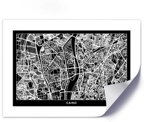 Gario Plagát Plán mesta Káhira Farba rámu: Bez rámu, Veľkosť: 45 x 30 cm