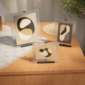 Čierny sklenený stojací rámček 19x23 cm Flute – Umbra