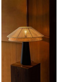 Čierno-biela stolová lampa s textilným tienidlom (výška 62 cm) Elon – Dutchbone
