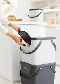 XL - Odpadkový kôš na triedený odpad ALBULA, 40 l, biely/antracit