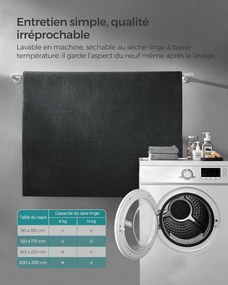 Koberec, 120 x 170 cm, protišmykový, možno prať v práčke, antracitovo sivý