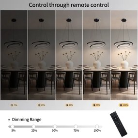 Brilagi-LED Stmievateľný závesný luster na lanku TWISTER LED/48W/230V pr. 50 cm čierna +DO