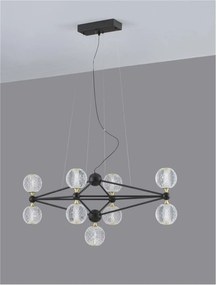 Nova Luce závesné svietidlo Belinda čierny hliník a akryl Led 41W 230V 3200K