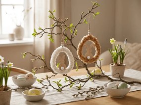 Závesné drevené vajíčko BUNNYA - viac farieb Farba: Krémová