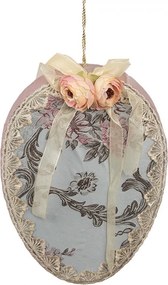 Easter Pendant Egg 21x4x30 Cm Blue Textile On Plastic - 21*4*30 cm