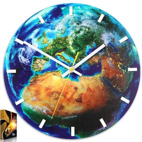 Nástenné hodiny Globe modré