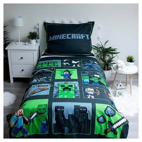 Bavlnené detské obliečky na jednolôžko 140x200 cm Minecraft Survival Mode - Jerry Fabrics