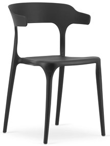 Čierna plastová stolička ULME