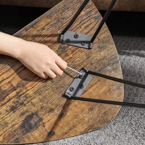 Príručné stolíky sada 2 ks, malé konferenčné stolíky, rustikálne hnedé