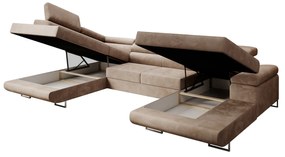 Rohová rozkladacia sedacia súprava U 274 MARYEN Pravá Svetlo hnedá
