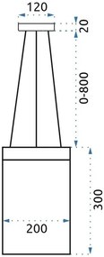 Stropné svietidlo LED APP889-CP CHAIN strieborné