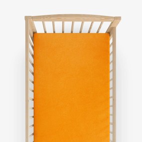 Goldea froté plachta do detské postieľky - oranžová 60 x 120 cm
