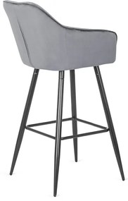 Barová stolička ANDY – sivý velúr