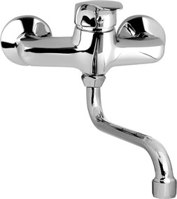 Mereo, Mereo Drezová nástenná batéria, Sonáta, 150 mm, s ramienkom rúrkovým ø 18 mm - 300 mm, chróm, MER-CB30106N