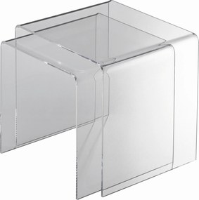 XXXLutz SADA ZASÚVACÍCH STOLÍKOV, číra, plast, 40/33/36/33/33 cm - Online Only obývacie izby - 000476000301