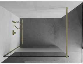 Mexen Kioto, sprchová zástena Walk-In 70 x 200 cm, 8mm číre sklo-námraza, zlatý matný profil, 800-070-101-55-35