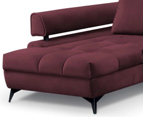 Rohová sedacia súprava Paris, vínová látka, ľavý roh