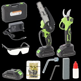 KPL. 15 CM 600 W 21 V BEZDRÔTOVÁ PÍLA NA VETVY + 25 MM 600 W 21 V BEZDRÔTOVÉ NOŽNICE NA STRIEHANIE