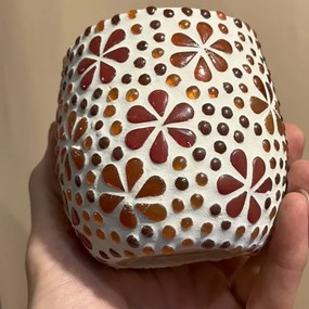 Mozaiková lampa LED - svietnik kameň Karneol KEG KVETY ZOE