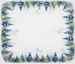 Vianočný obrus SNOWY FOREST 85x85 cm, biely