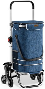 Nákupná taška na kolieskach do schodov COMFORT,50l, modrá Monzana
