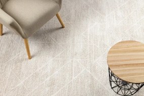 Koberec DUKE 51533 krémový, geometrický / strapce