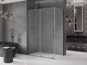 Mexen Velar, sprchový kút s posuvnými dverami 140 x 70 cm, 8mm sklo námraza, grafit brúsený, 871-140-070-31-66