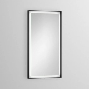 ALAPE SP.FR450.S1 zrkadlo s LED osvetlením, 450 x 40 x 800 mm, hliníkový rám matný čierny, 6741001899