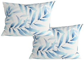 Sada 2 ks dekoračných obliečok na vankúš z mikrovlákna KOVENDI 50x70 cm, modro-biela