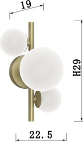 ONLI - Nástenné svietidlo PALOMA 3xG9/10W/230V zlatá