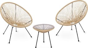 Hnedý záhradný nábytok z technoratanu – kompletný set na terasu a balkón