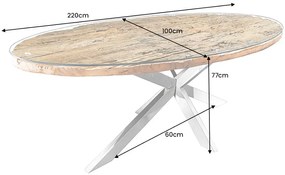 Jedálenský stôl BARRACUDA 220 cm oválny