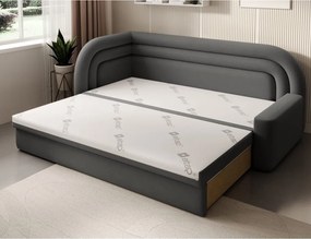 Taupe zamatová rozkladacia/s úložným priestorom pohovka ľavý roh 223 cm Fabillo – ELTAP